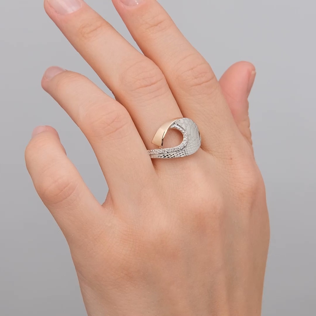 Кольцо из золота с камнем Фианит фото, цены