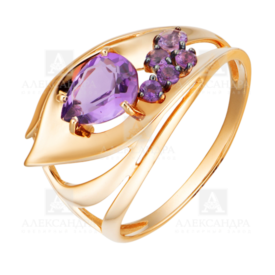 Кольцо из золота с камнем Топаз, Фианит фото, цены