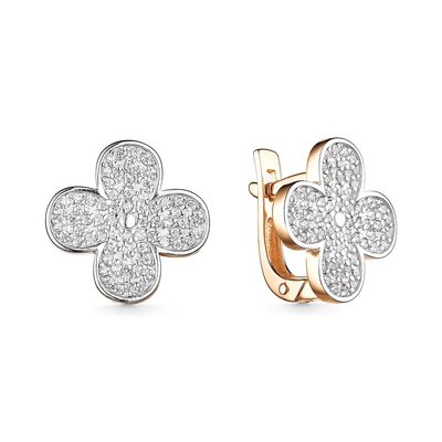 Серьги из золота с камнем Фианит фото, цены