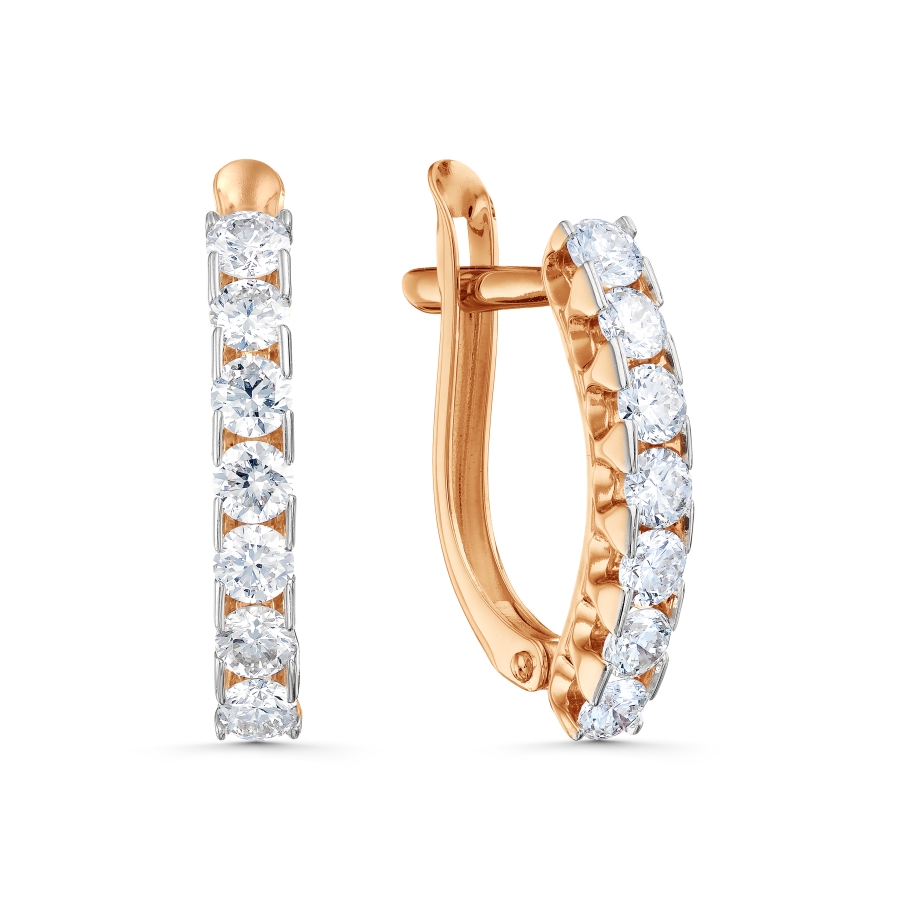 Серьги из золота с камнем Бриллиант фото, цены