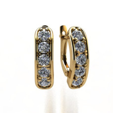 Серьги из золота с камнем Фианит фото, цены