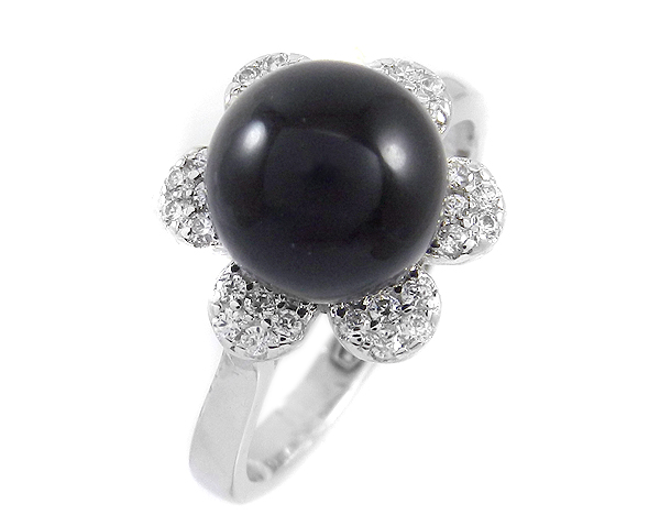 Кольцо из серебра с камнем Циркон, вставками керамики фото, цены