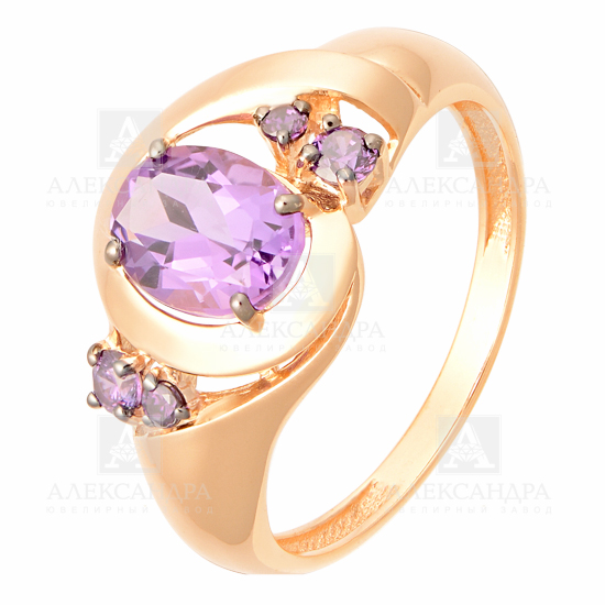 Кольцо из золота с камнем Гранат, Фианит фото, цены