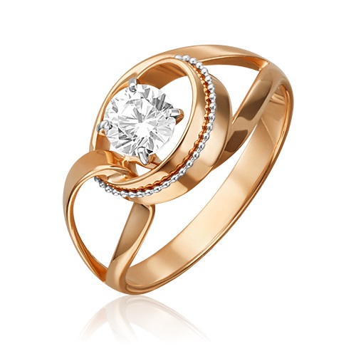 Кольцо из золота с камнем Фианит фото, цены