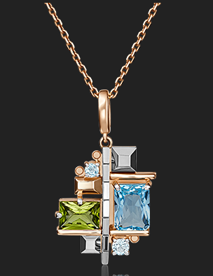 Подвеска из золота с камнем Топаз, Хризолит фото, цены