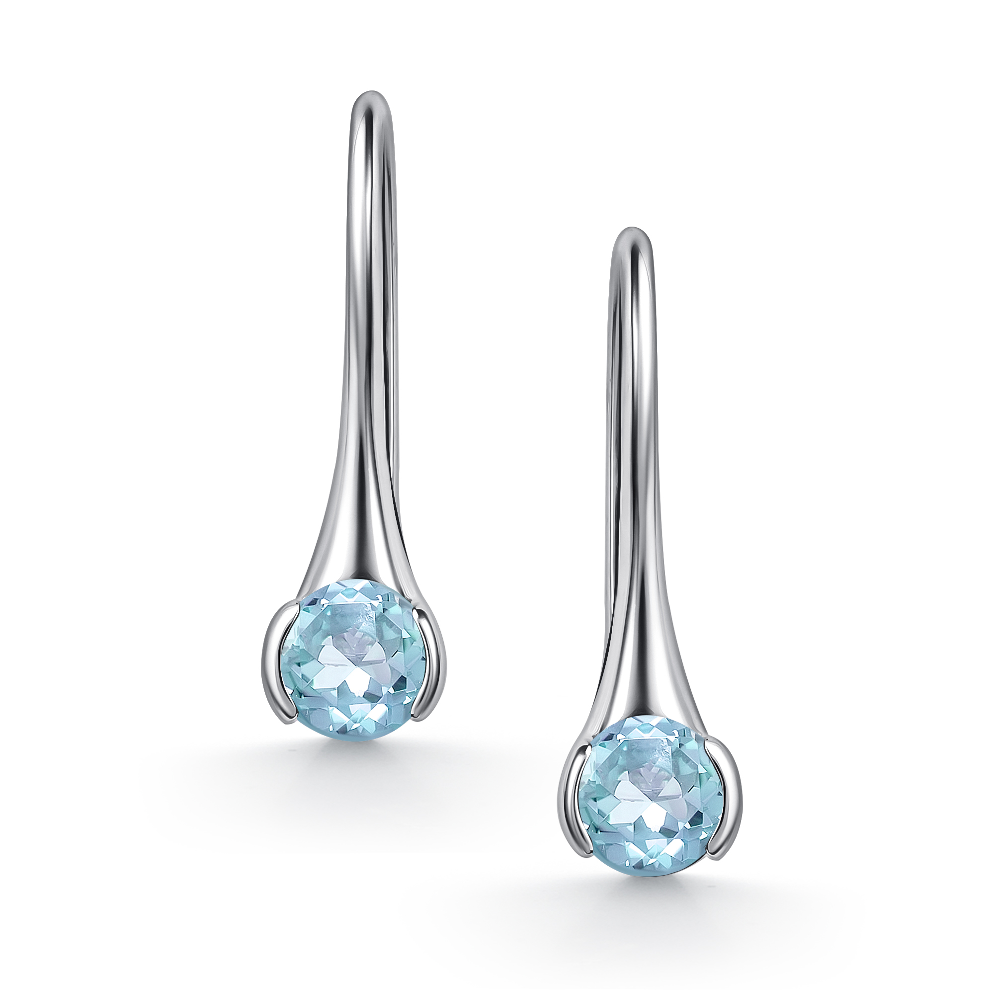 Серьги из серебра с камнем Топаз фото, цены