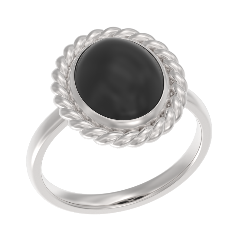 Кольцо из серебра с камнем Агат фото, цены