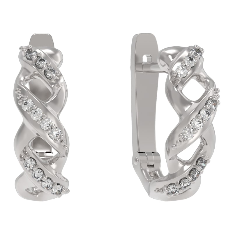 Серьги из серебра с камнем Фианит фото, цены