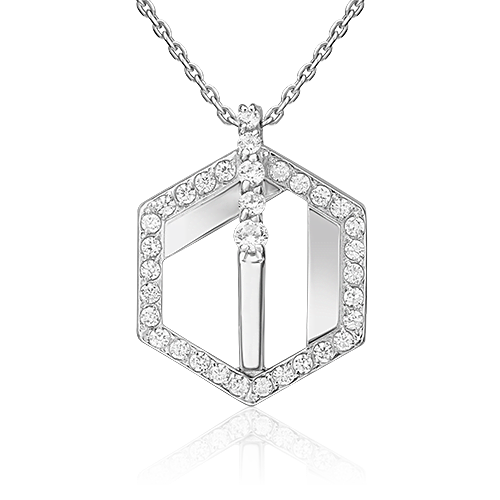 Подвеска из серебра с камнем Фианит фото, цены