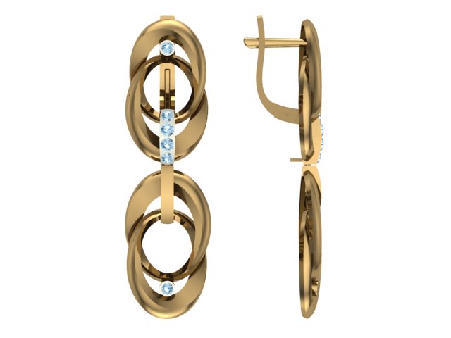 Серьги из серебра с камнем Фианит фото, цены