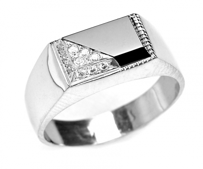 Печатка из серебра с камнем Фианит фото, цены