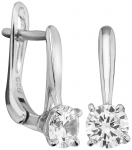 Серьги из серебра с камнем Циркон фото, цены