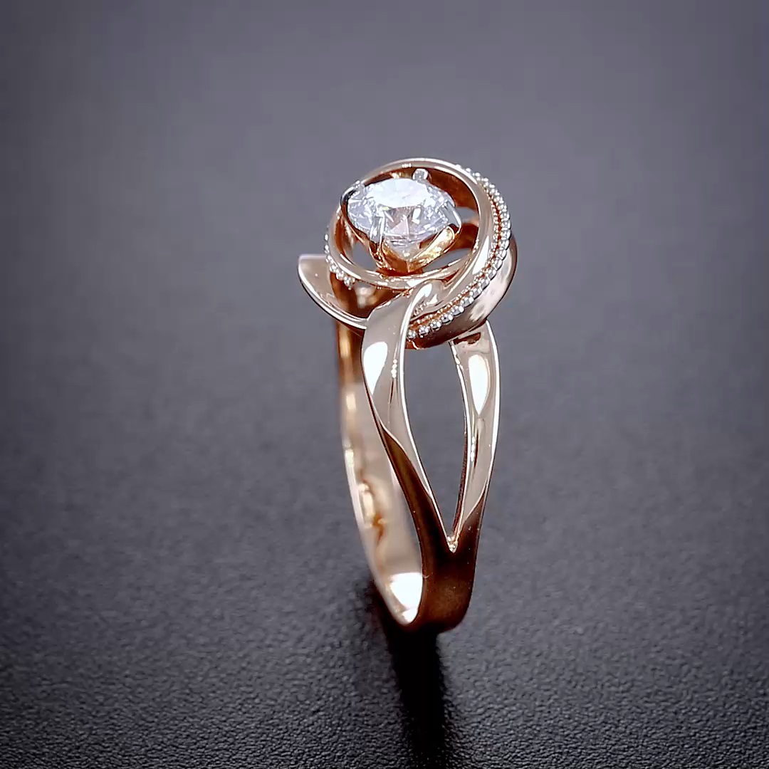 Кольцо из золота с камнем Фианит фото, цены