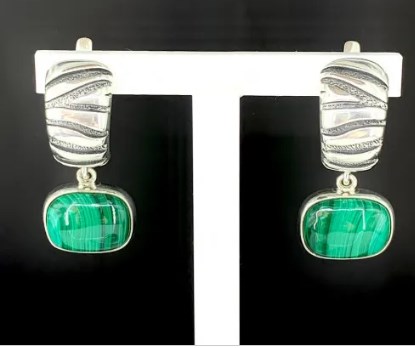 Серьги из серебра с камнем Лазурит фото, цены