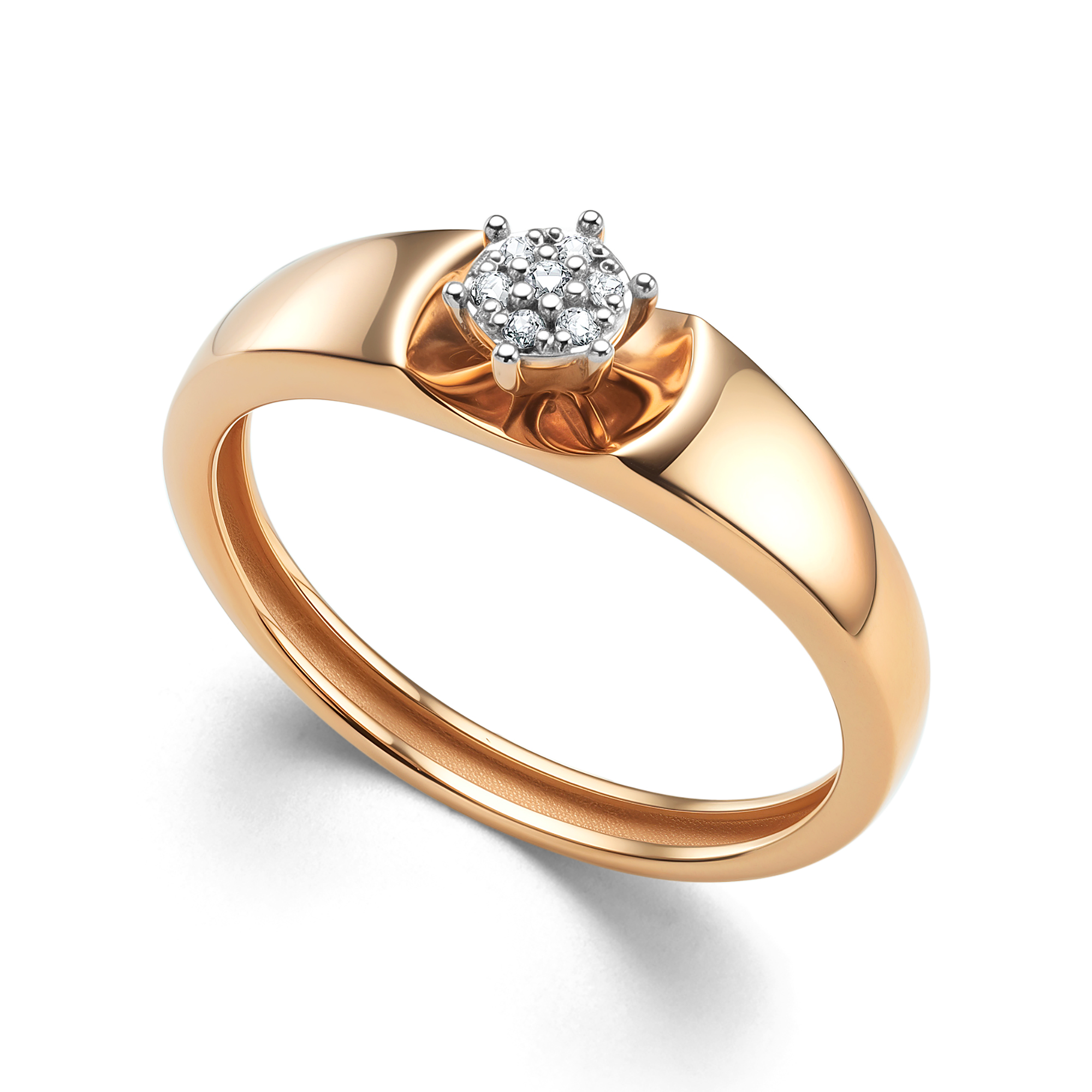 Кольцо из золота с камнем Бриллиант фото, цены