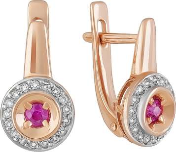 Серьги из золота с камнем Бриллиант фото, цены