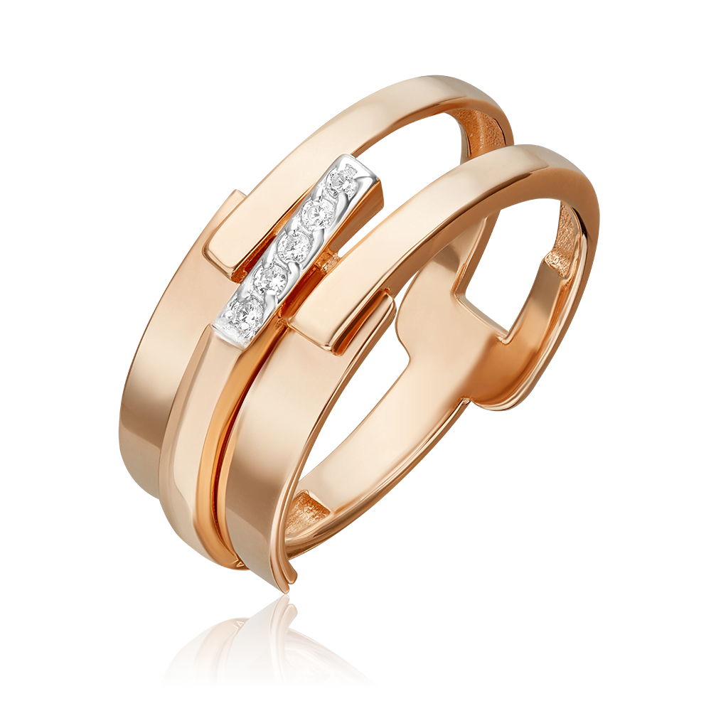 Кольцо из золота с камнем Фианит фото, цены