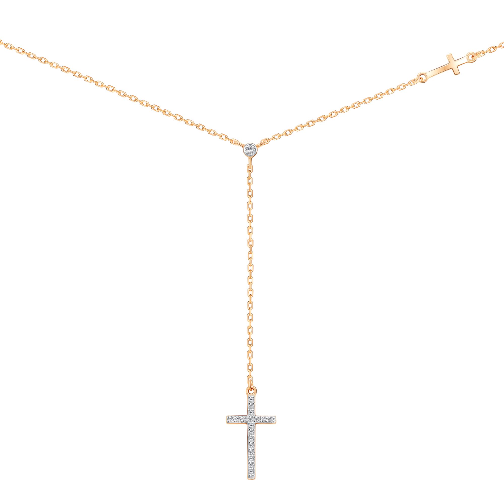 Колье из золота с камнем Циркон фото, цены