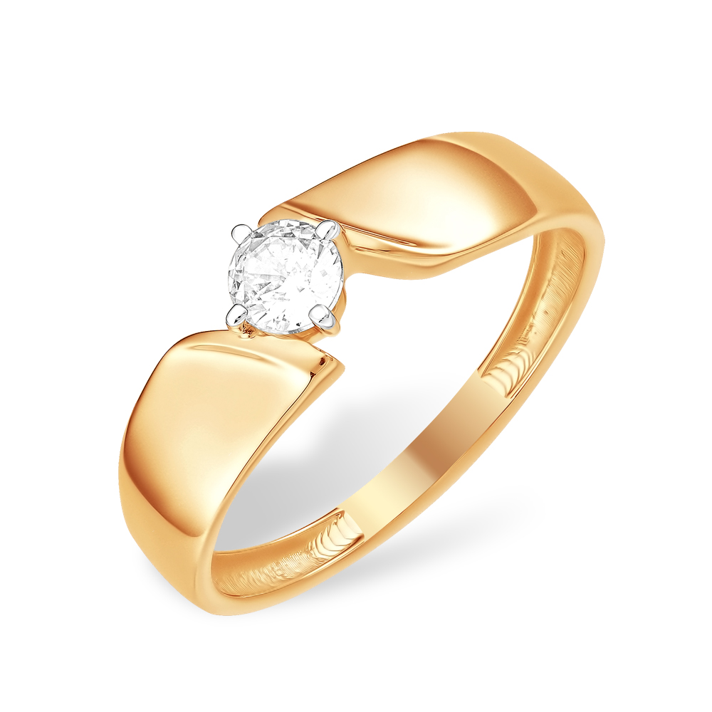 Кольцо из золота с камнем Фианит фото, цены