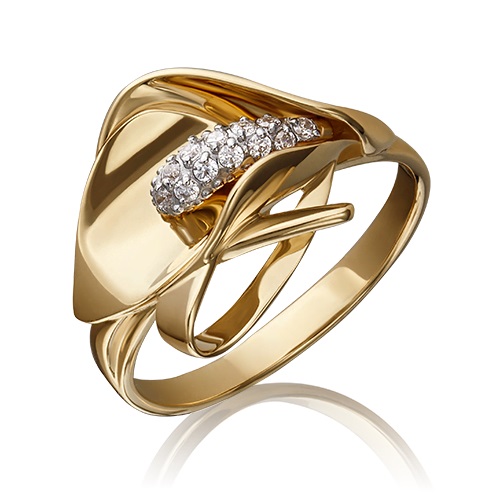 Кольцо из золота с камнем Фианит фото, цены