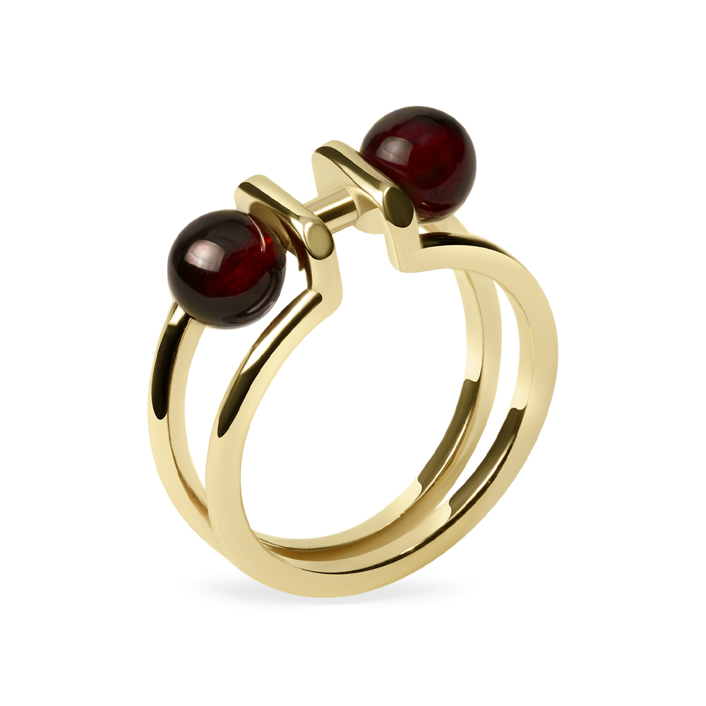 Кольцо из серебра с камнем Янтарь фото, цены