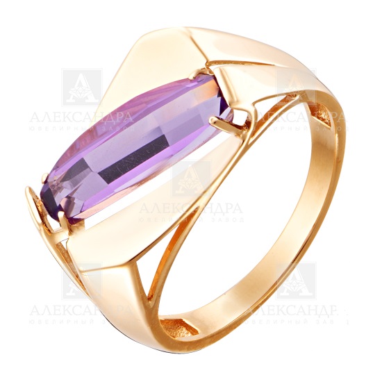 Кольцо из золота с камнем аметист фото, цены