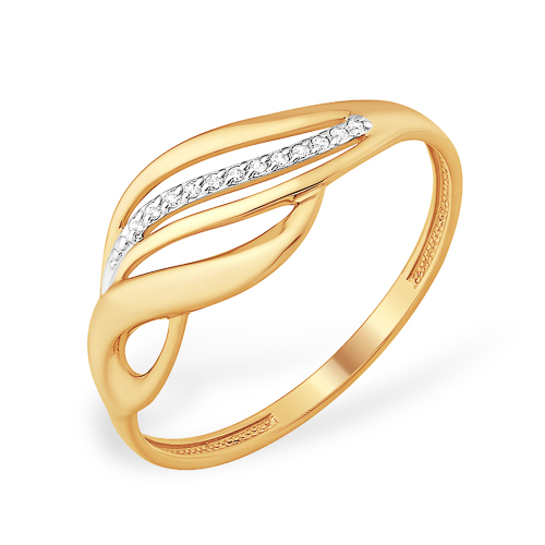 Кольцо из золота с камнем Фианит фото, цены