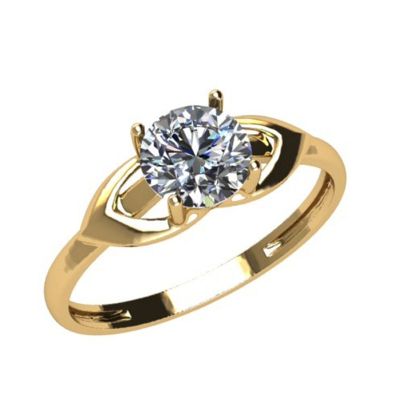 Кольцо из золота с камнем Фианит фото, цены