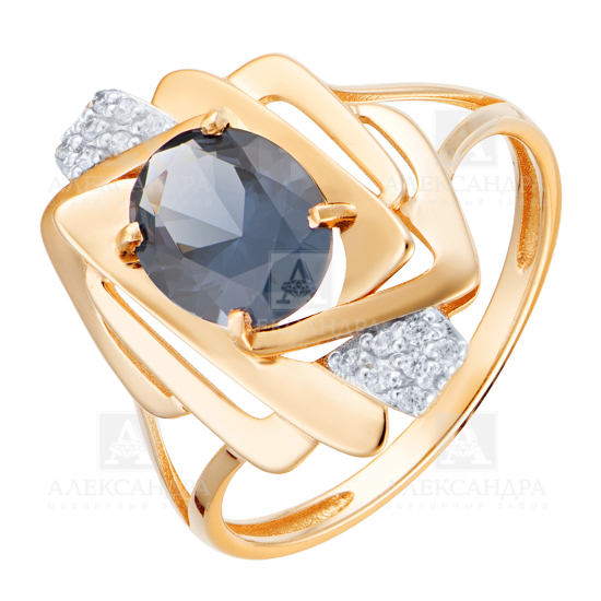 Кольцо из золота с камнем Гранат, Фианит фото, цены