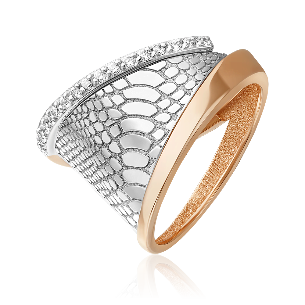 Кольцо из золота с камнем Фианит фото, цены