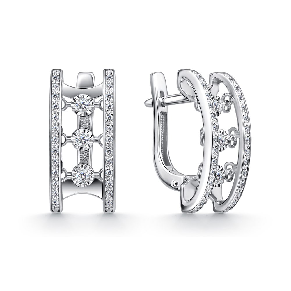 Серьги из золота с камнем Бриллиант,  фото, цены