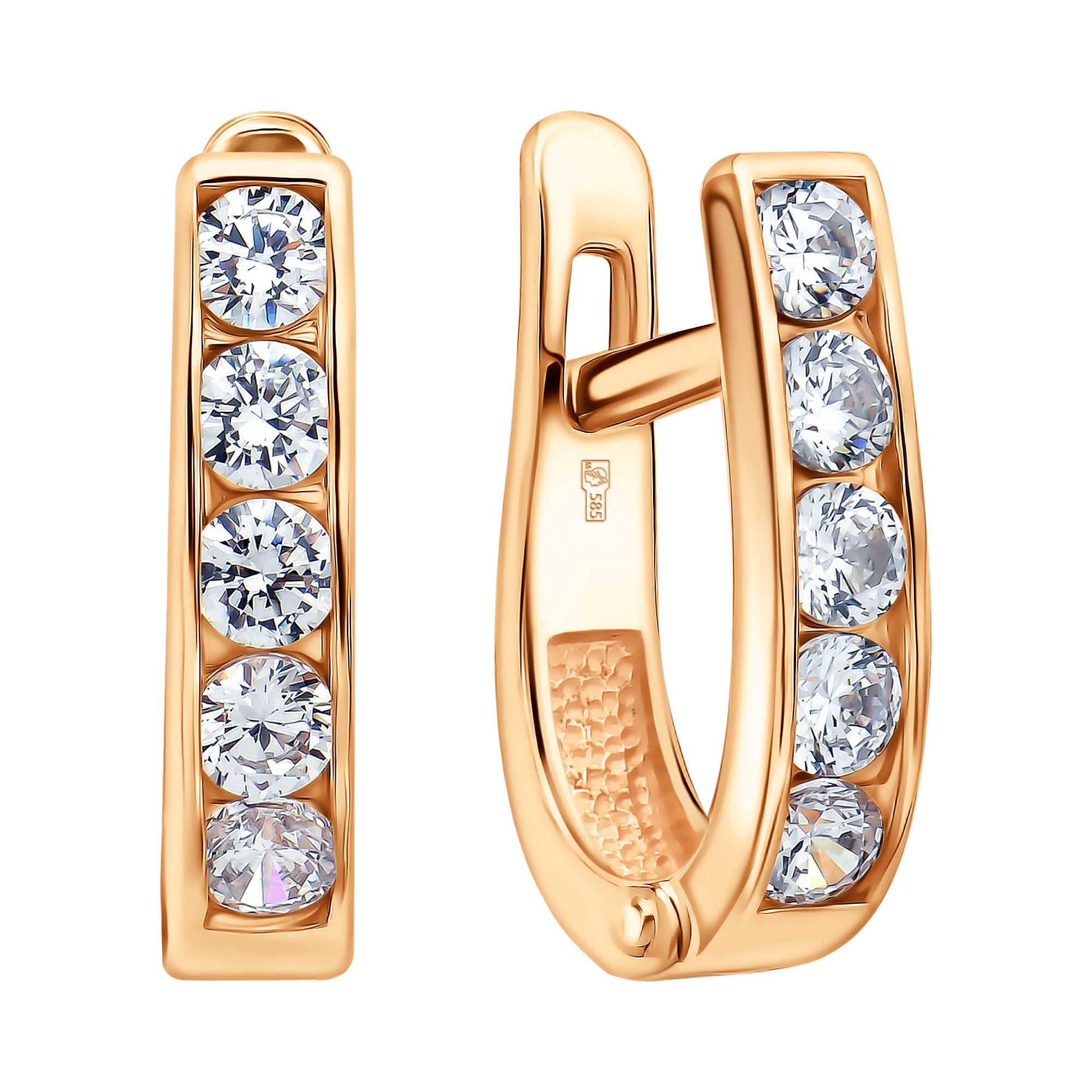 Серьги из золота с камнем Фианит фото, цены