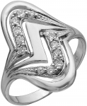 Кольцо из серебра с камнем Куб цирконий фото, цены