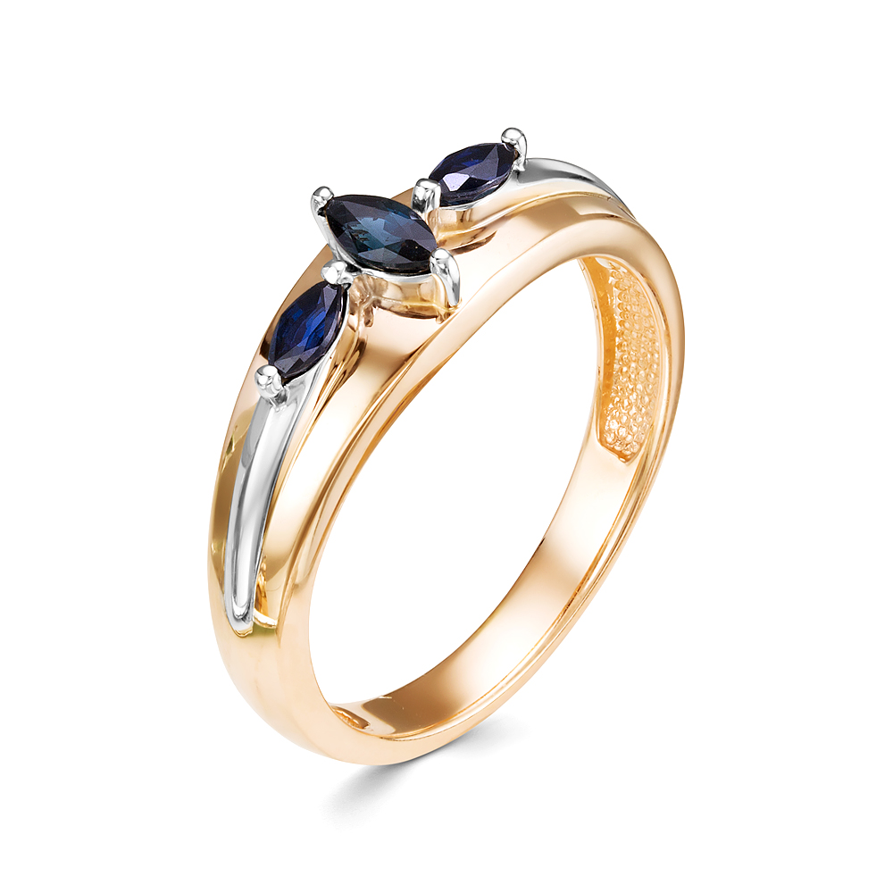 Кольцо из золота с камнем Сапфир фото, цены