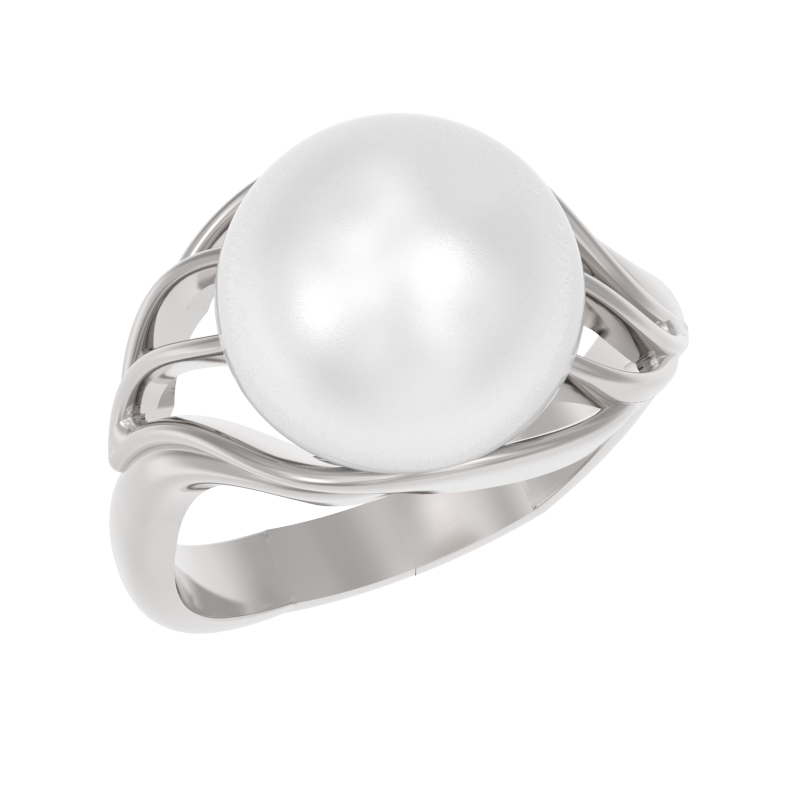 Кольцо из серебра с камнем Жемчуг фото, цены