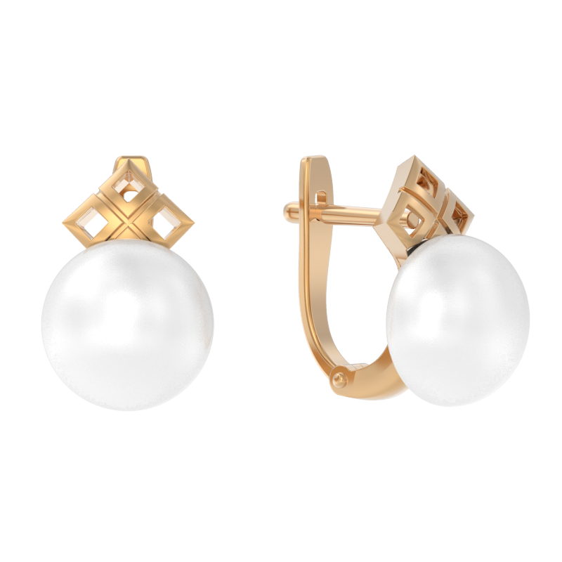 Серьги из золота с камнем Жемчуг фото, цены