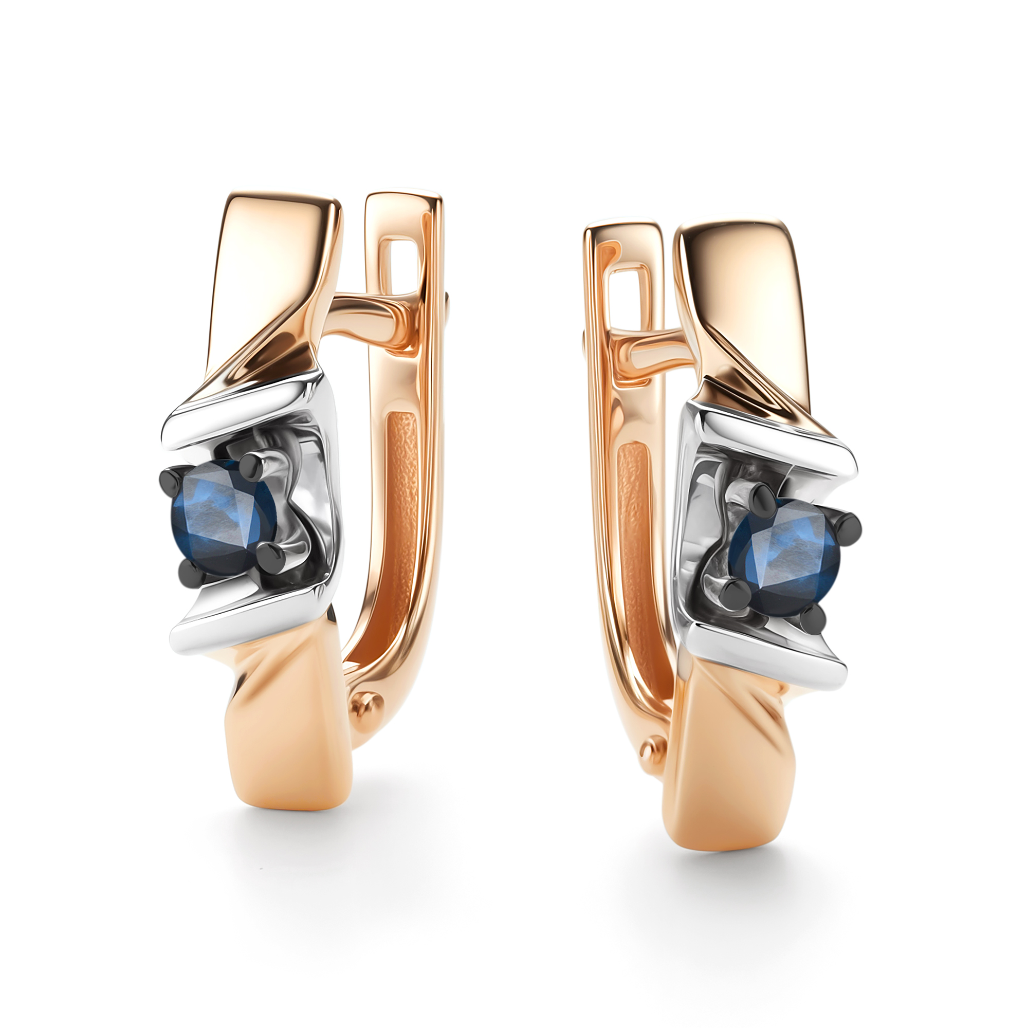 Серьги из золота с камнем Сапфир фото, цены