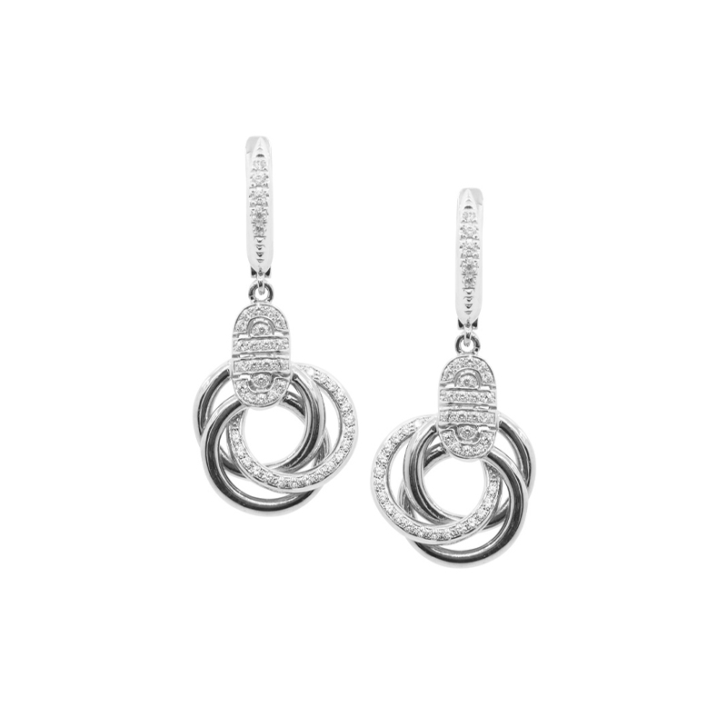 Серьги из серебра с камнем Фианит фото, цены