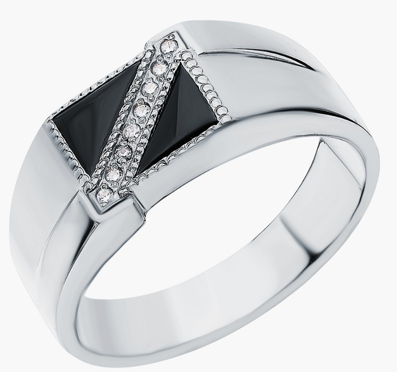 Печатка из серебра с камнем Фианит фото, цены