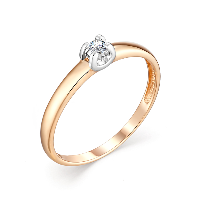 Кольцо из золота с камнем Бриллиант фото, цены