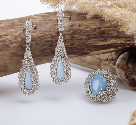 Кольцо из серебра с камнем Бриллиант, Опал фото, цены