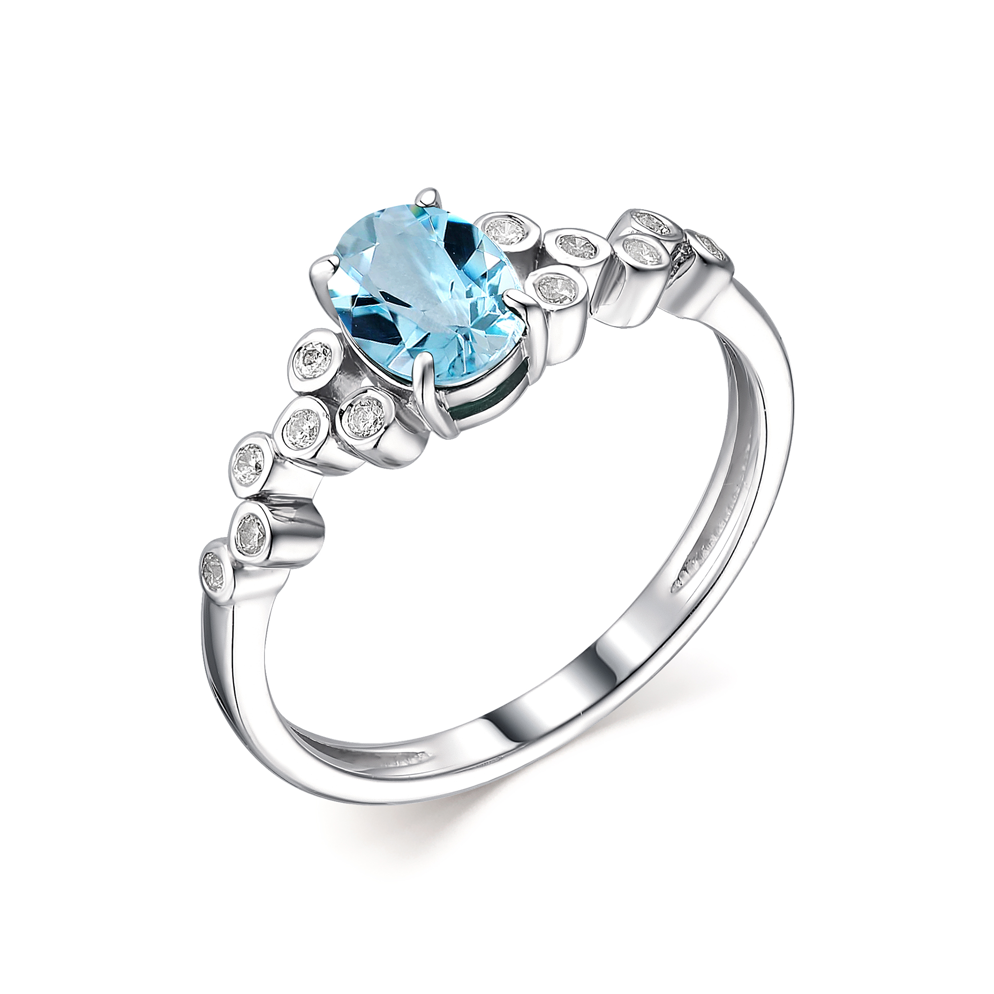 Кольцо из серебра с камнем Топаз, Фианит фото, цены