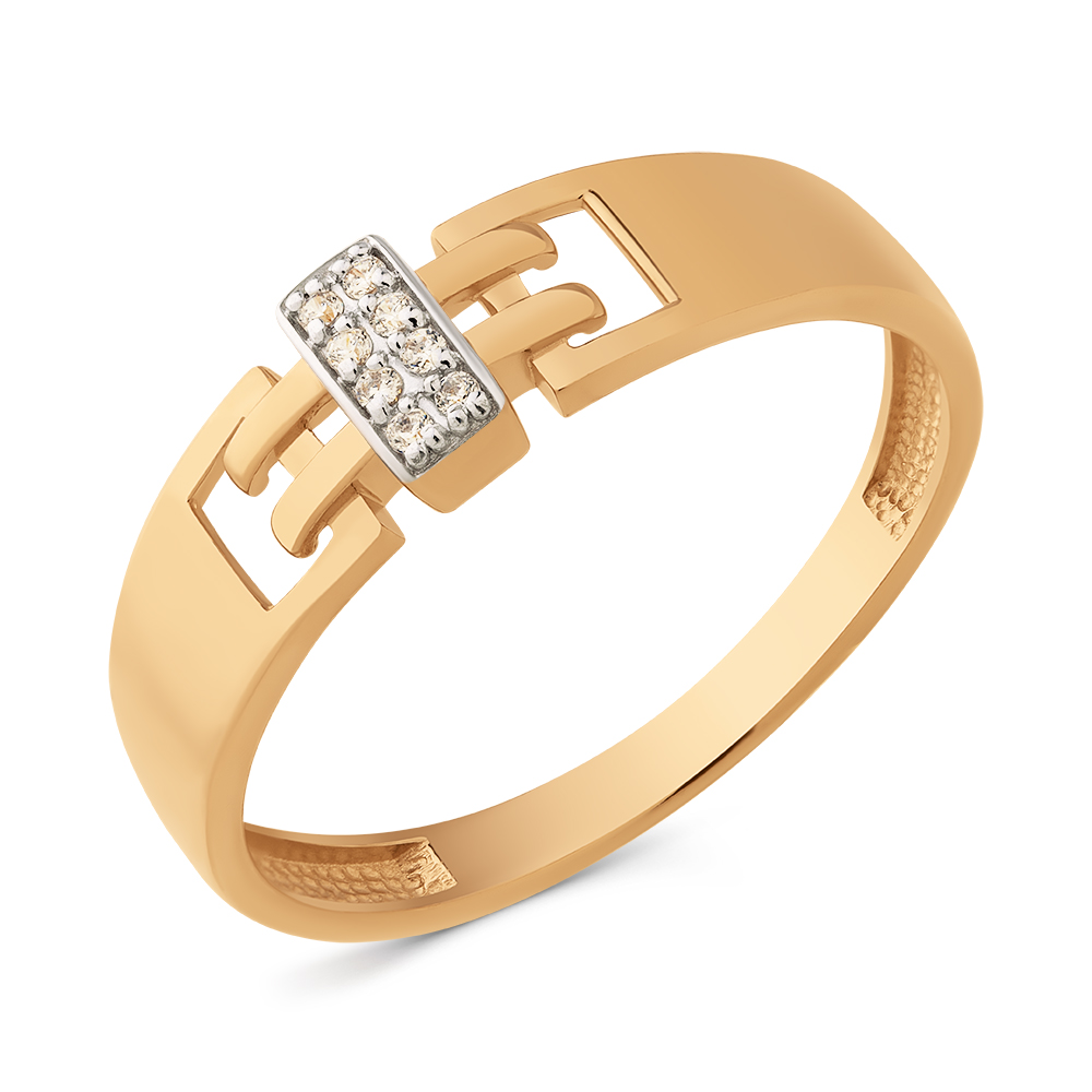 Кольцо из золота с камнем Фианит фото, цены