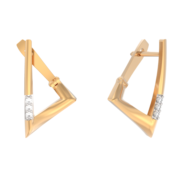 Серьги из золота с камнем Фианит фото, цены