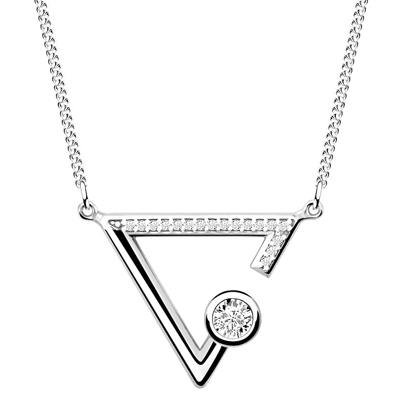 Колье из серебра с камнем Фианит фото, цены