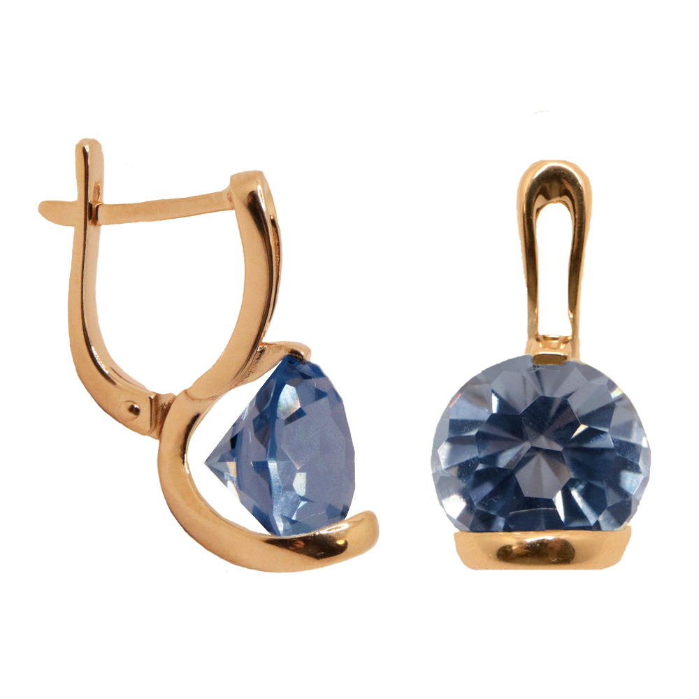 Серьги из золота с камнем Топаз фото, цены