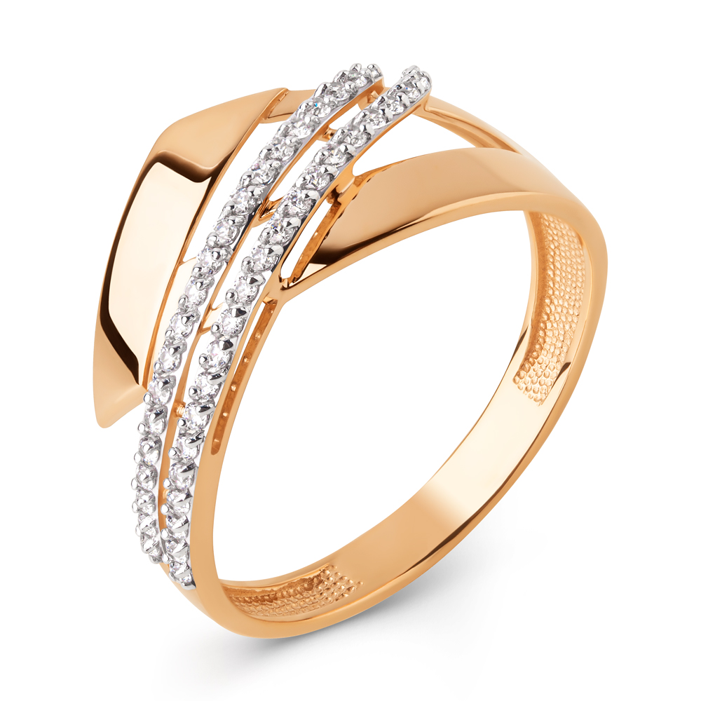 Кольцо из золота с камнем Фианит фото, цены