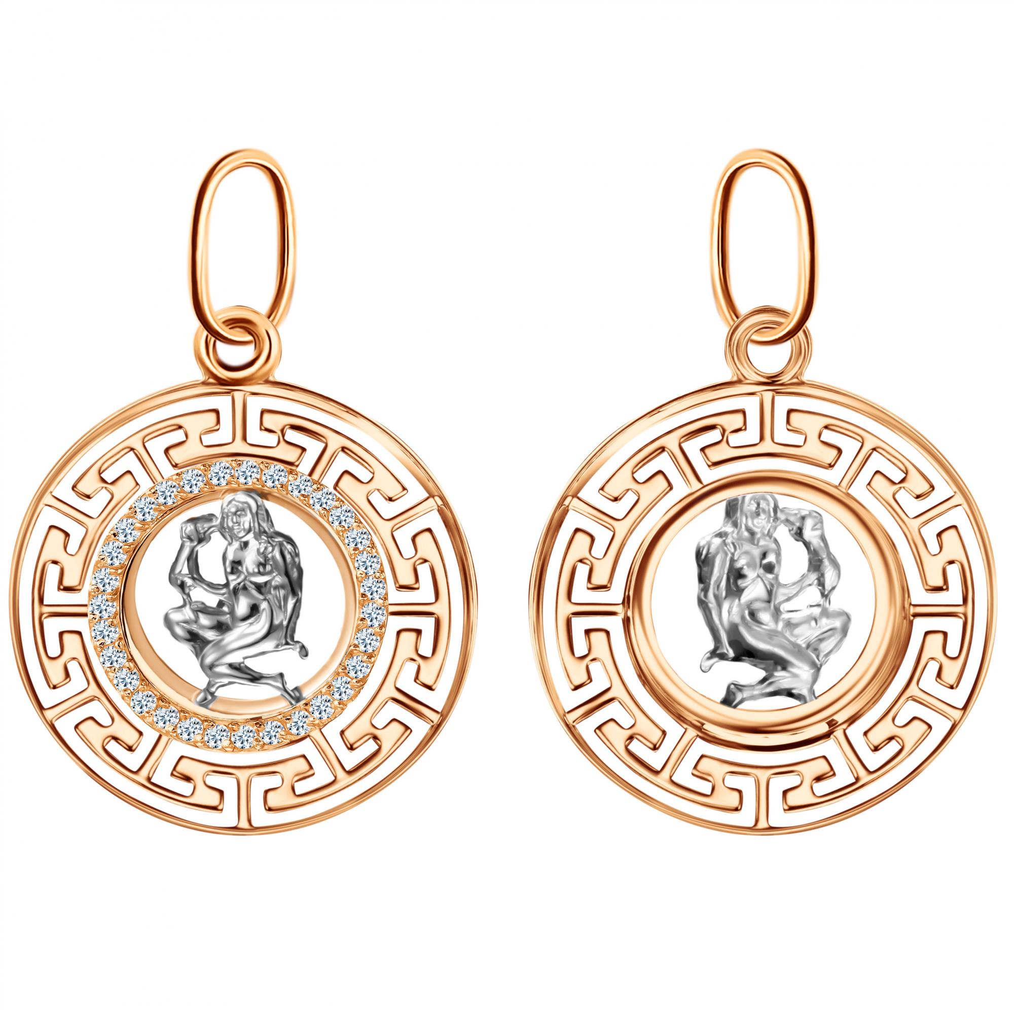 Знак из золота с камнем Фианит фото, цены