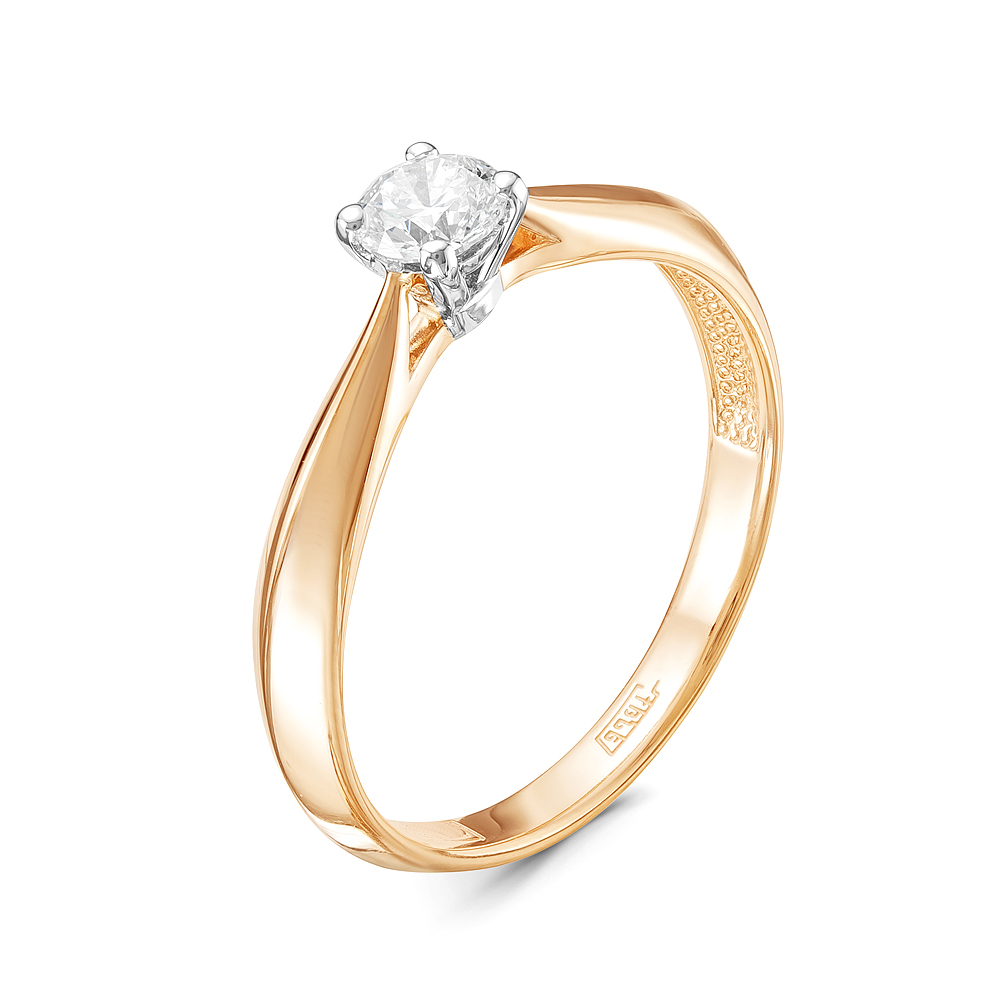 Кольцо из золота с камнем Бриллиант фото, цены