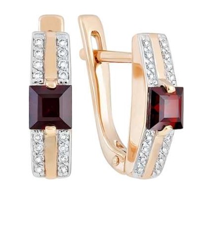 Серьги из золота с камнем Бриллиант, Сапфир фото, цены